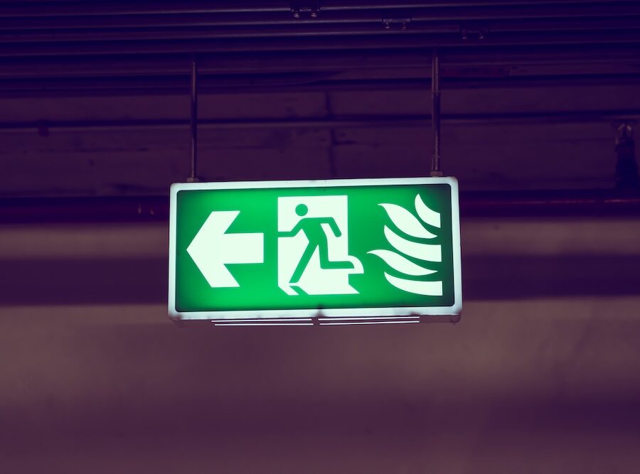Fire exit ( Filtered image processed vintage effect. ) Fire exit ( Filtered image processed vintage effect. )